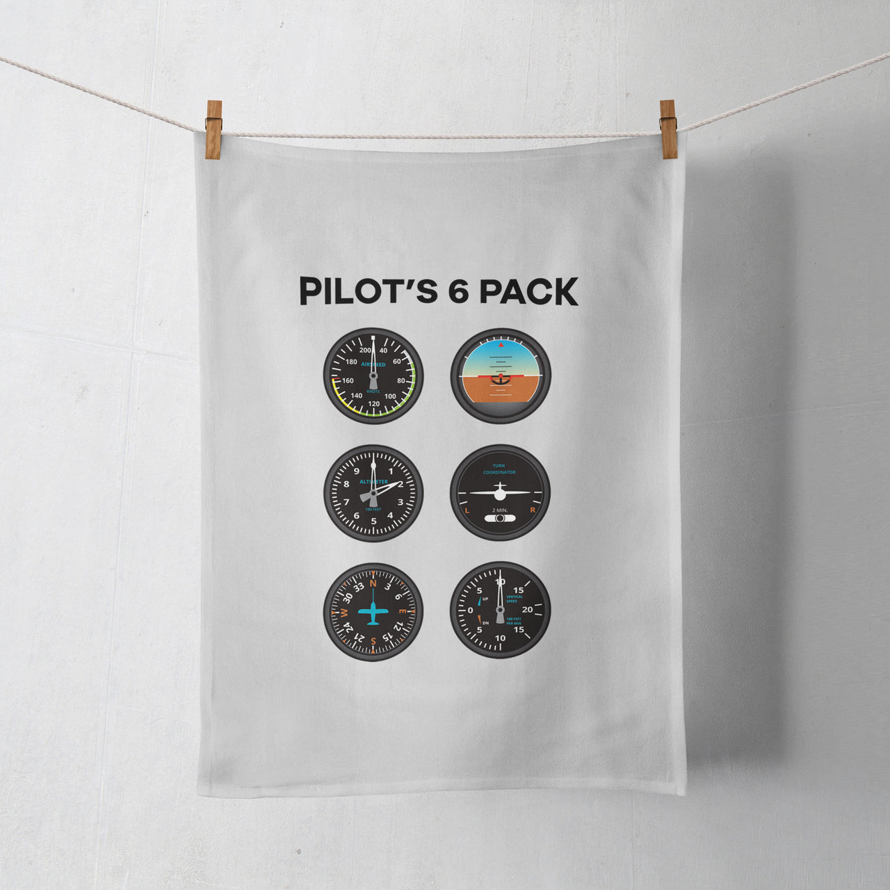 Pilot's 6 Pack Designed Towels