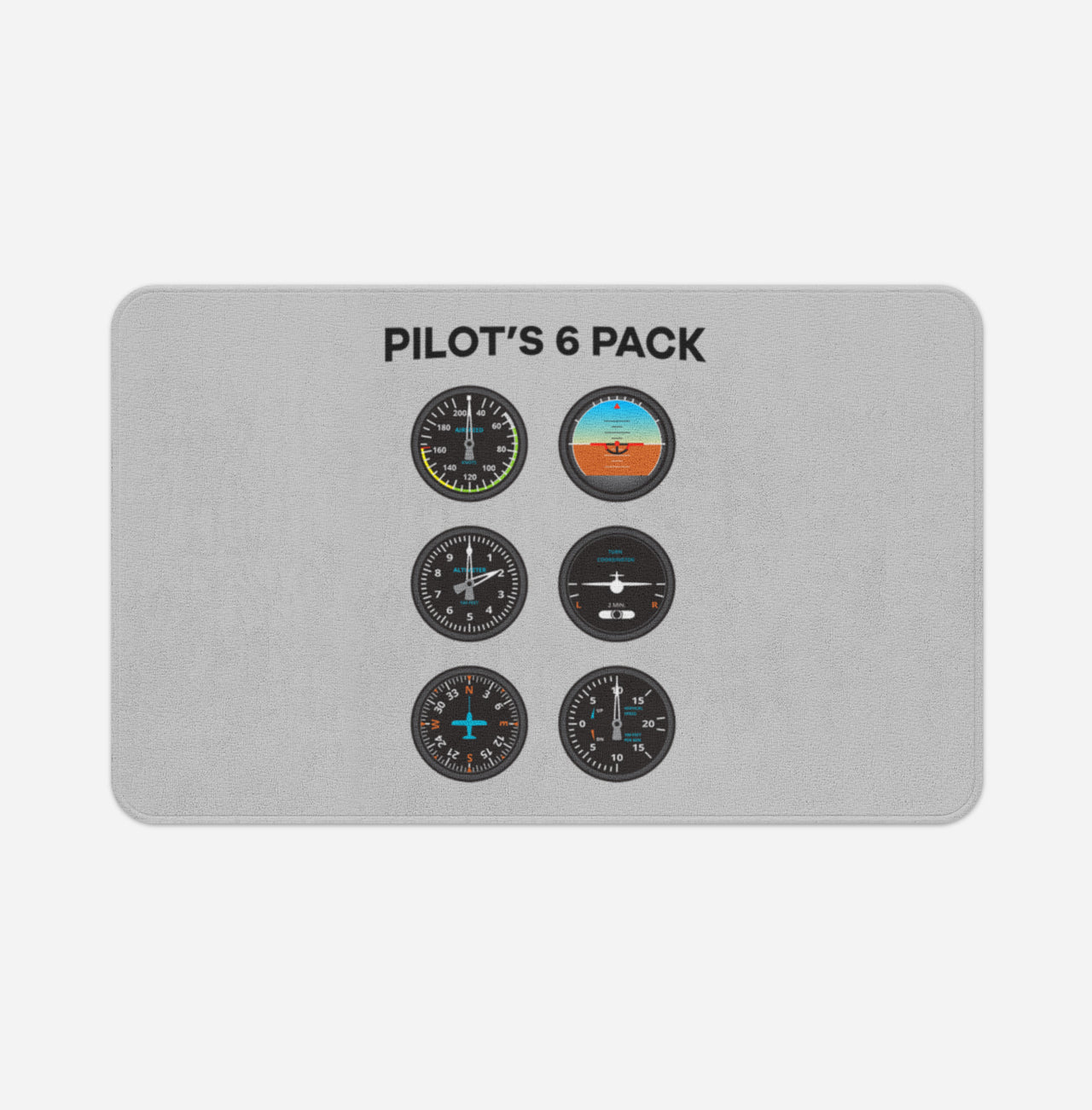 Pilot's 6 Pack Designed Bath Mats