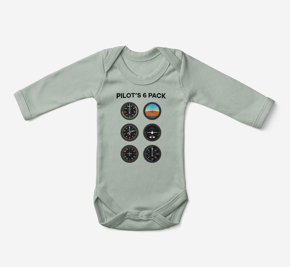 Pilot's 6 Pack Designed Baby Bodysuits