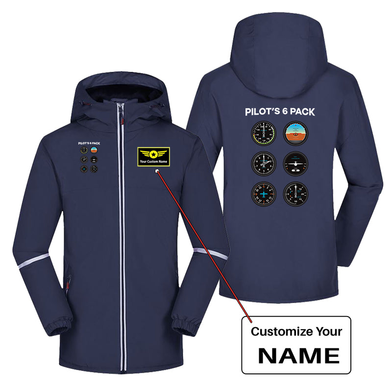Pilot's 6 Pack Designed Rain Coats & Jackets