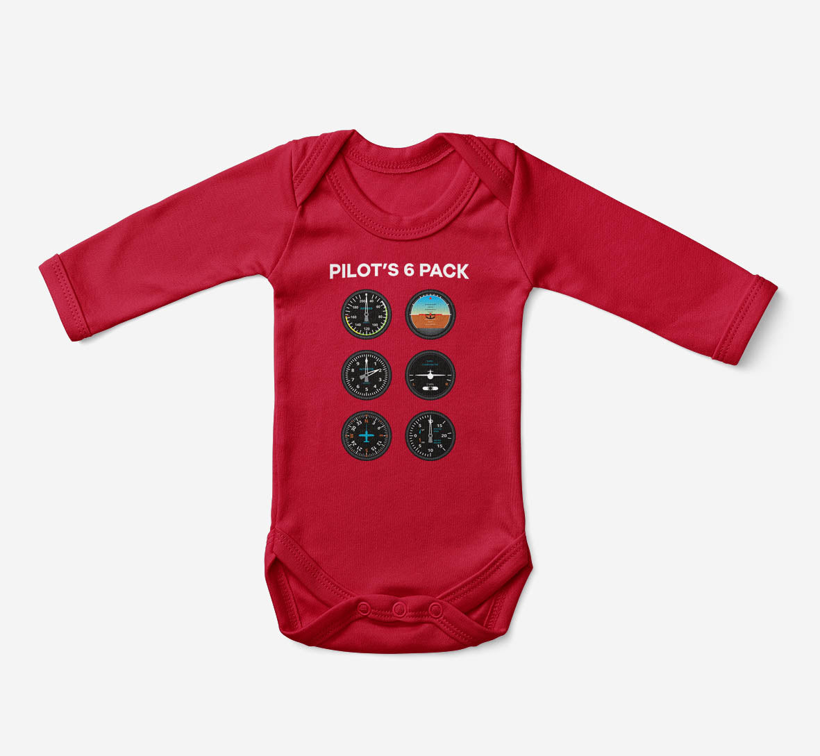 Pilot's 6 Pack Designed Baby Bodysuits