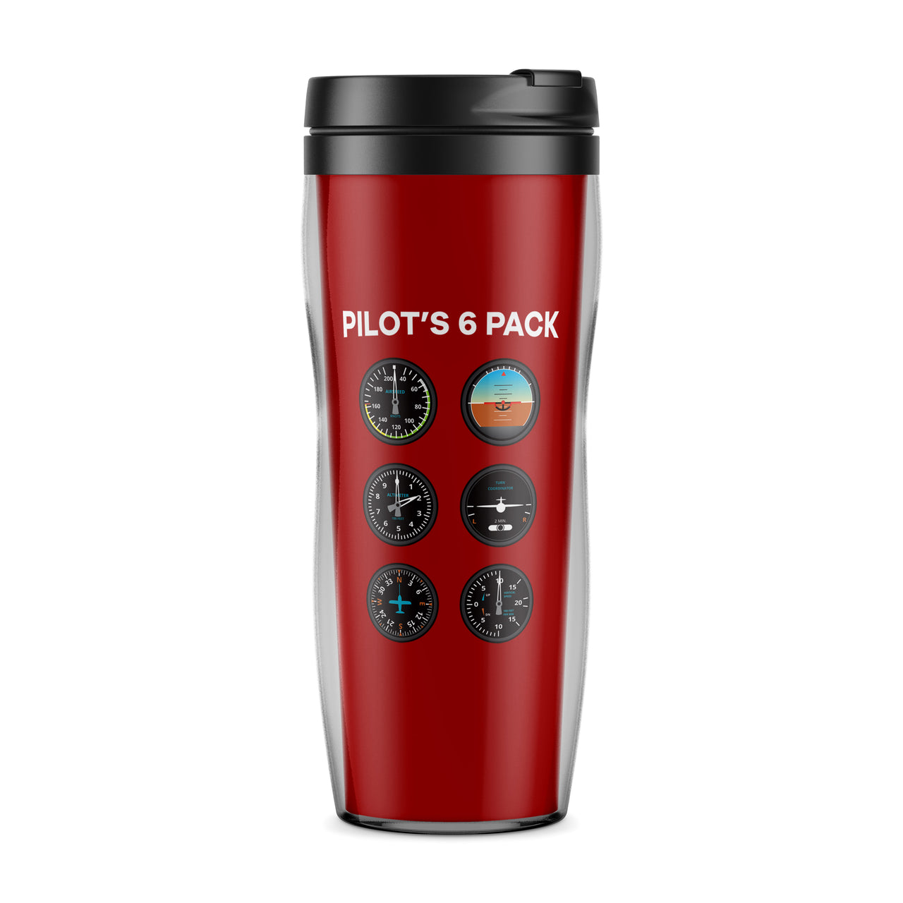 Pilot's 6 Pack Designed Travel Mugs