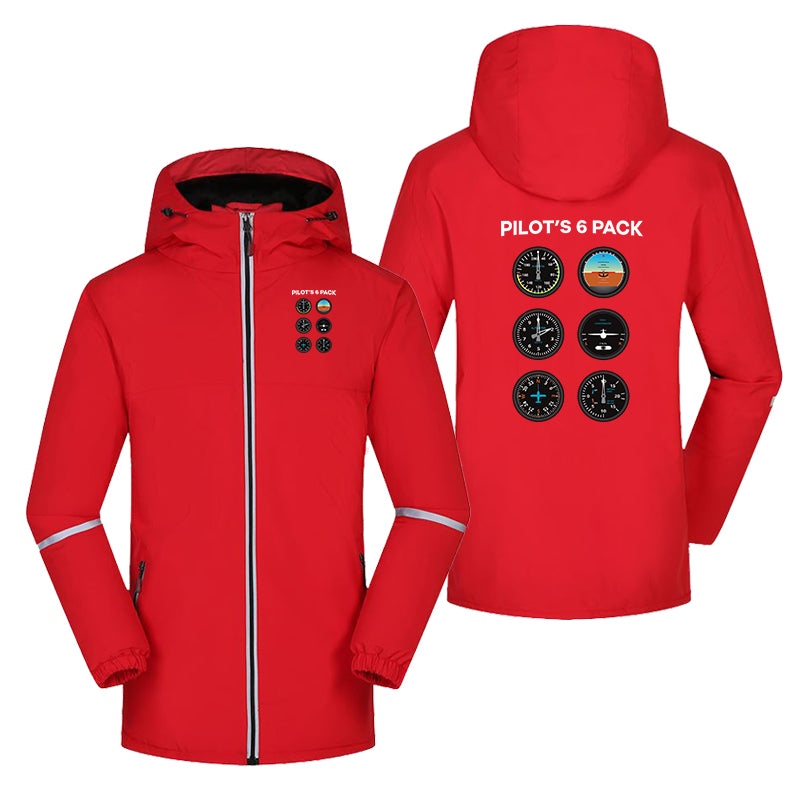 Pilot's 6 Pack Designed Rain Coats & Jackets