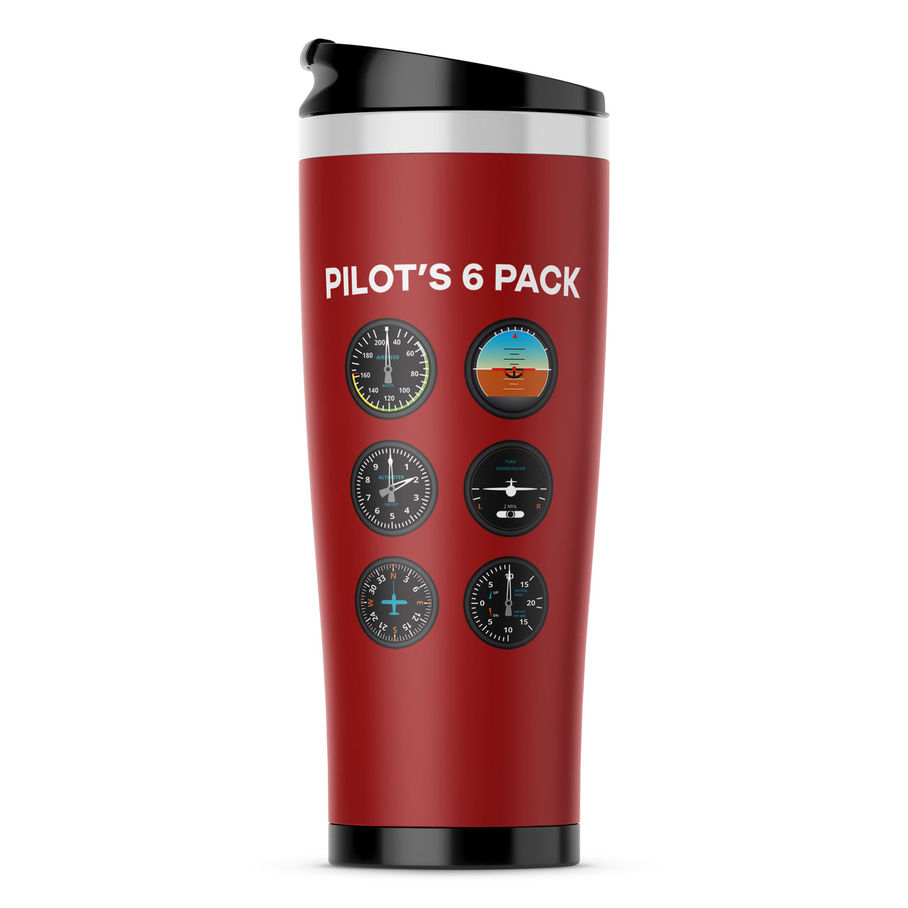Pilot's 6 Pack Designed Travel Mugs