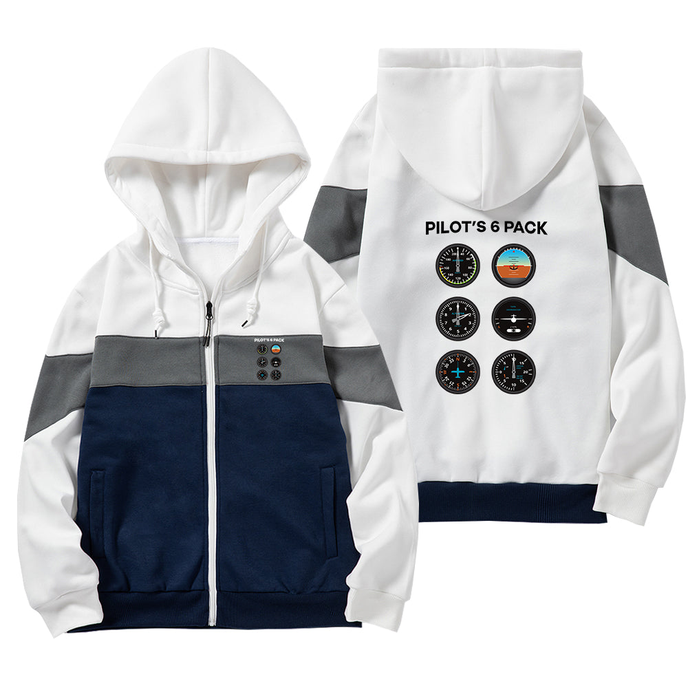 Pilot's 6 Pack Designed Colourful Zipped Hoodies