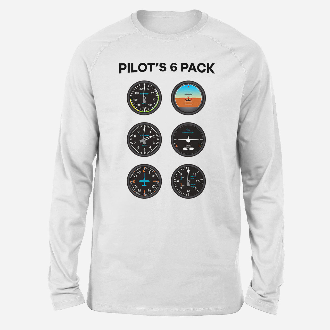 Pilot's 6 Pack Designed Long-Sleeve T-Shirts