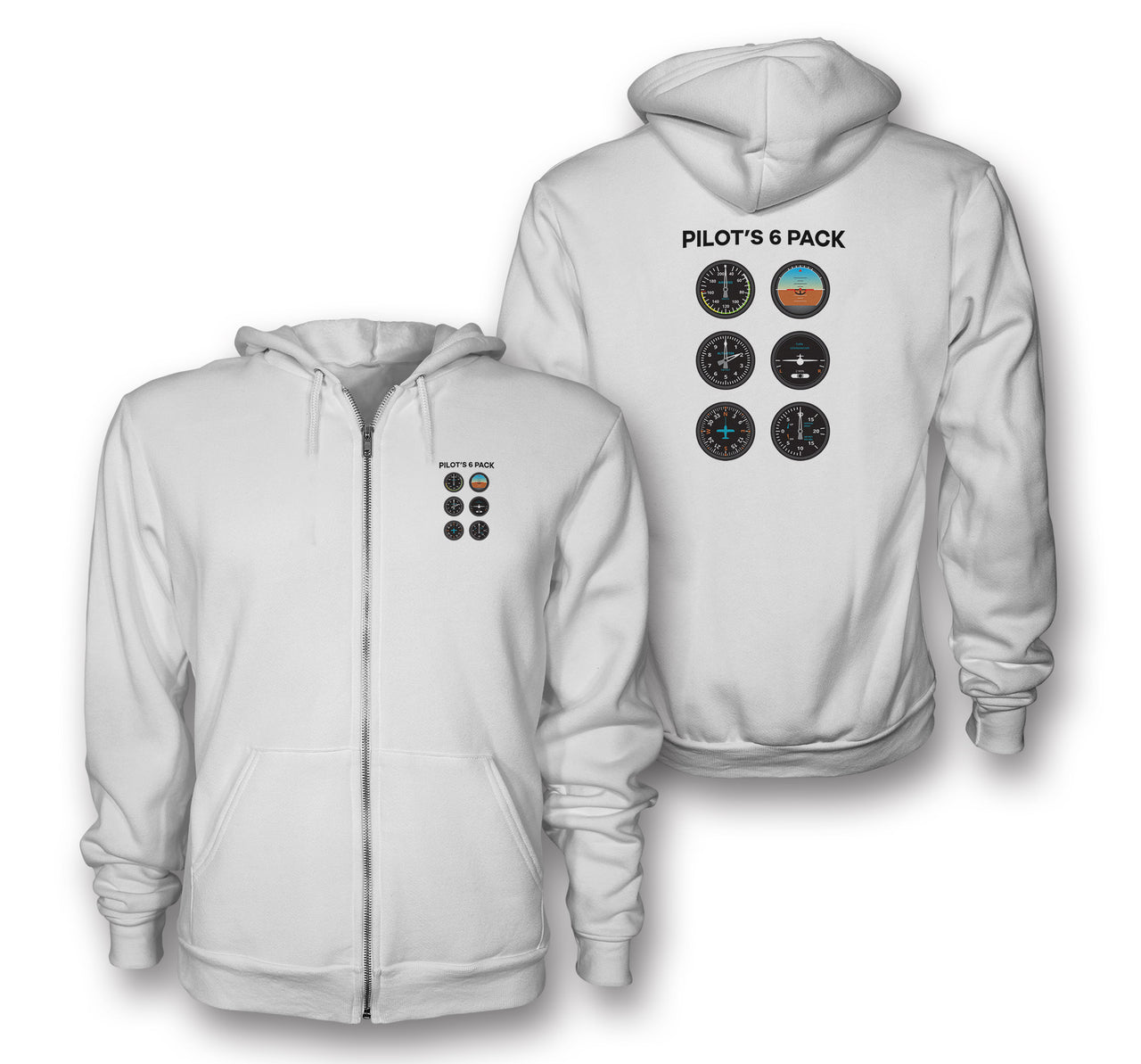 Pilot's 6 Pack Designed Zipped Hoodies