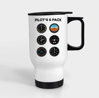 Thumbnail for Pilot's 6 Pack Designed Travel Mugs (With Holder)