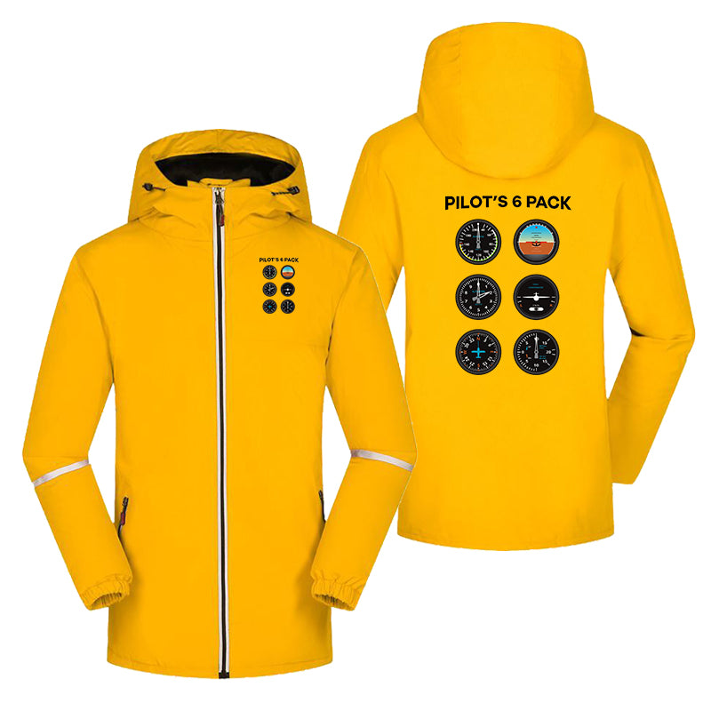 Pilot's 6 Pack Designed Rain Coats & Jackets