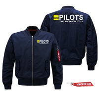 Thumbnail for PILOTS They Know How To Fly Designed Pilot Jackets (Customizable)