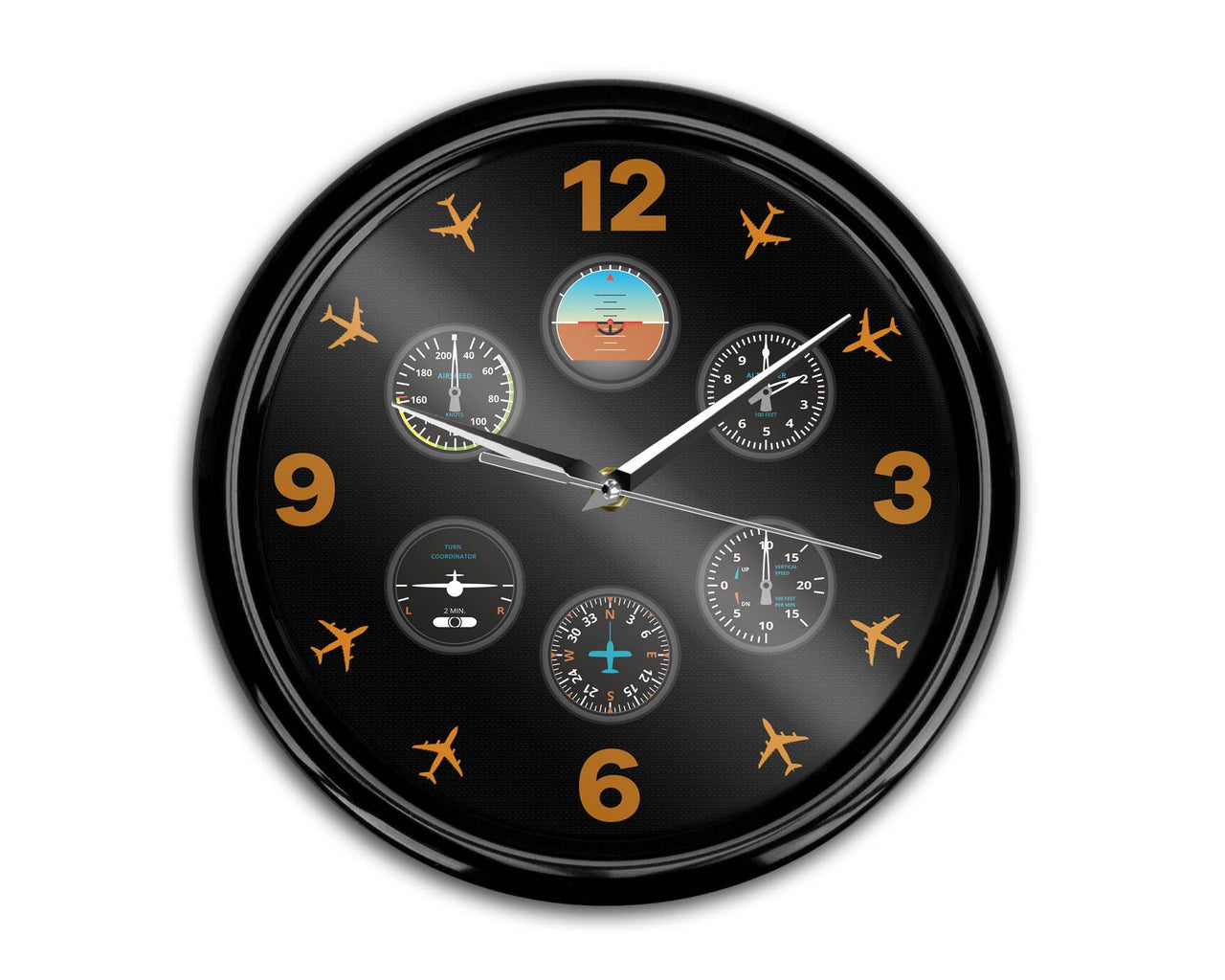 Pilot's Six Pack Designed Wall Clocks Aviation Shop 