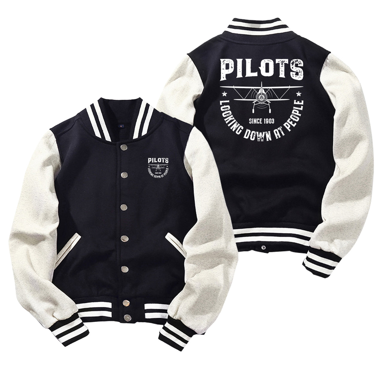 Pilots Looking Down at People Since 1903 Designed Baseball Style Jackets