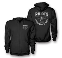 Thumbnail for Pilots Looking Down at People Since 1903 Designed Zipped Hoodies