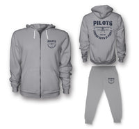 Thumbnail for Pilots Looking Down at People Since 1903 Designed Zipped Hoodies & Sweatpants Set