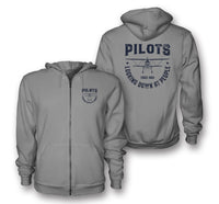 Thumbnail for Pilots Looking Down at People Since 1903 Designed Zipped Hoodies