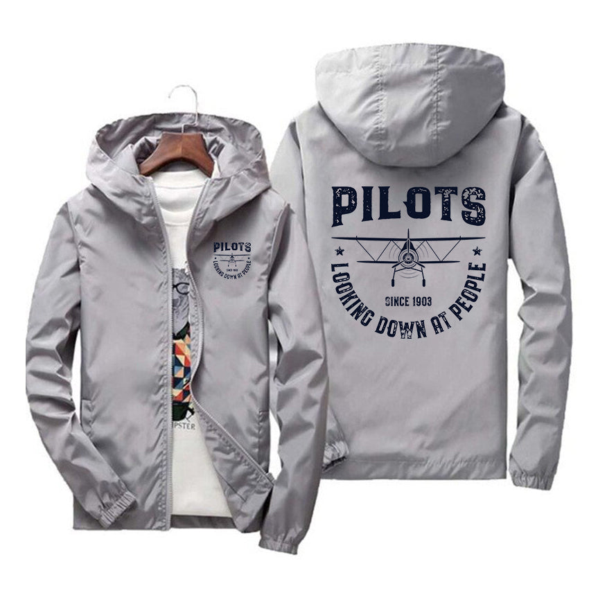 Pilots Looking Down at People Since 1903 Designed Windbreaker Jackets