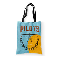 Thumbnail for Pilots Looking Down at People Since 1903 Designed Tote Bags