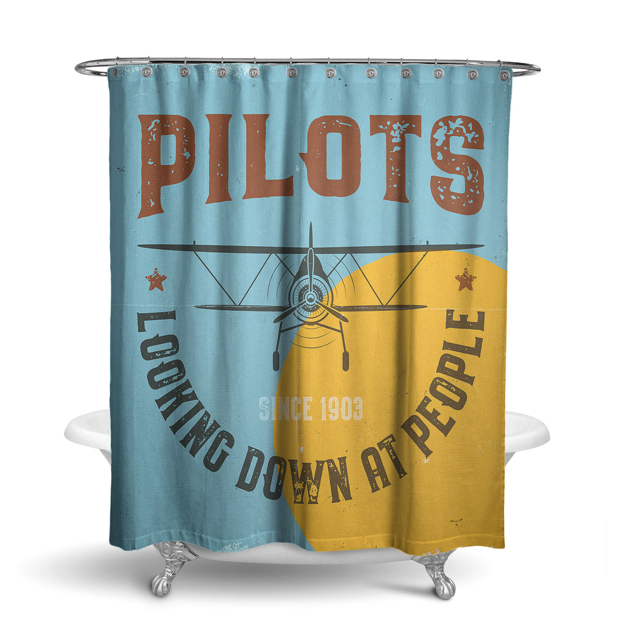 Pilots Looking Down at People Since 1903 Designed Shower Curtains