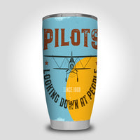 Thumbnail for Pilots Looking Down at People Since 1903 Designed Tumbler Travel Mugs