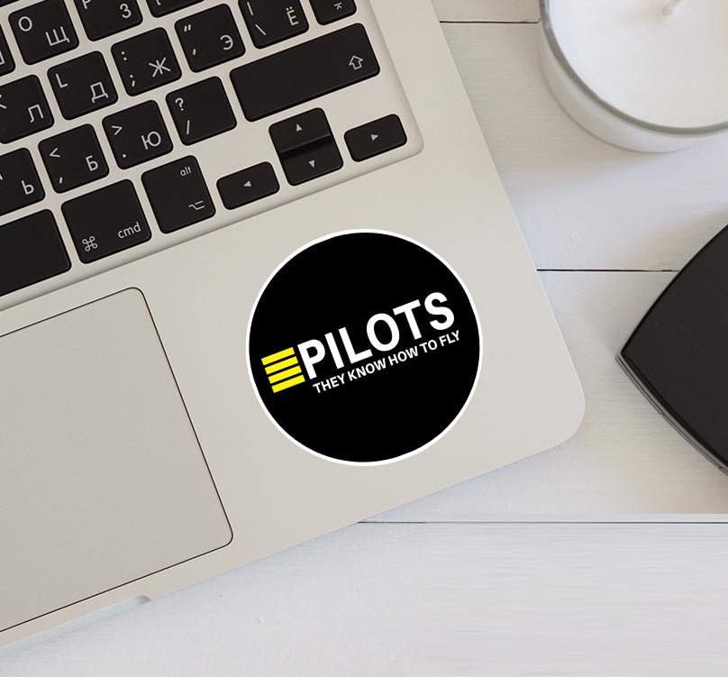 Pilot & Badge Black Designed Stickers