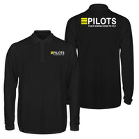 Thumbnail for Pilots They Know How To Fly Designed Long Sleeve Polo T-Shirts (Double-Side)