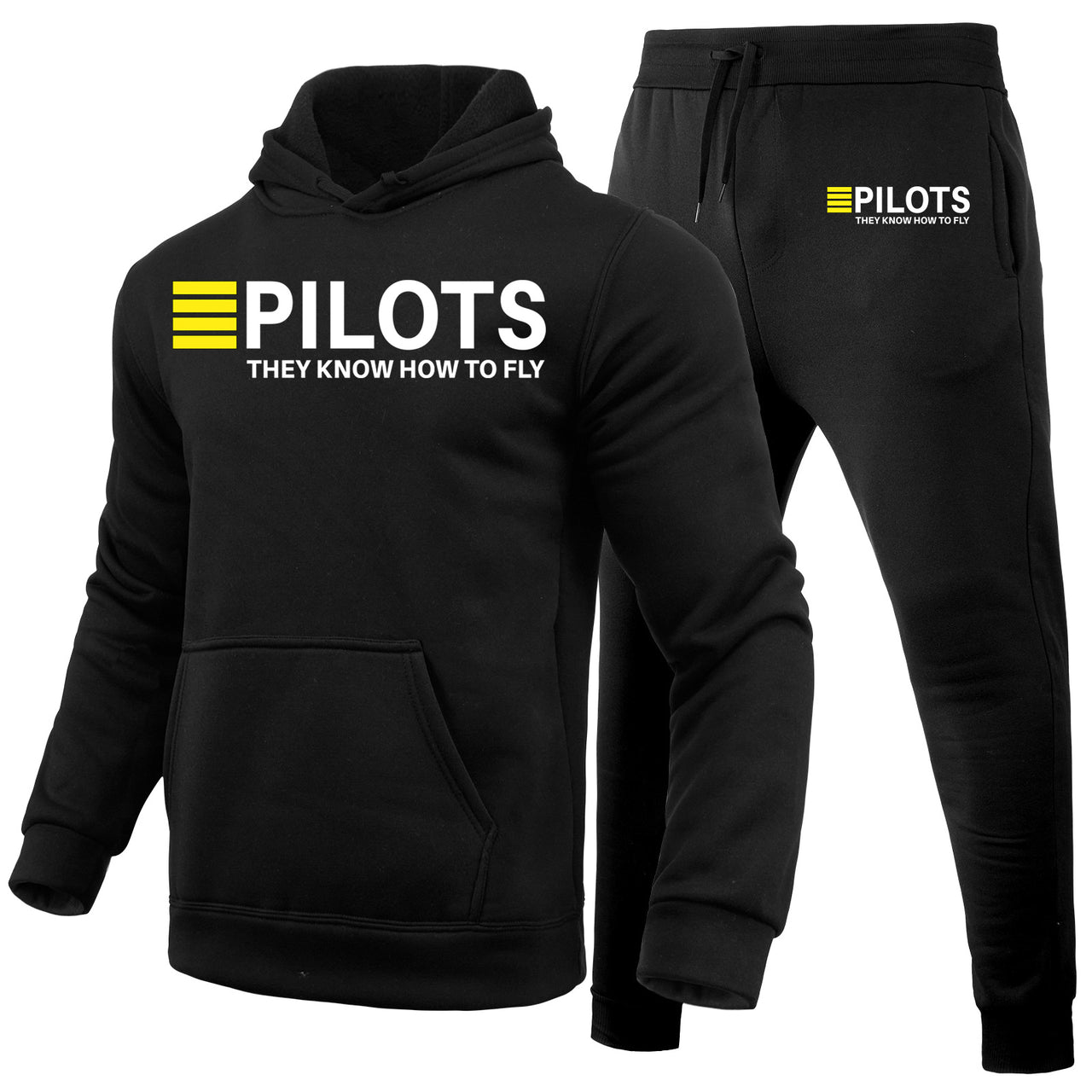 Pilots They Know How To Fly Designed Hoodies & Sweatpants Set