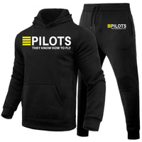 Thumbnail for Pilots They Know How To Fly Designed Hoodies & Sweatpants Set