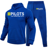 Thumbnail for Pilots They Know How To Fly Designed Hoodies & Sweatpants Set