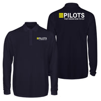 Thumbnail for Pilots They Know How To Fly Designed Long Sleeve Polo T-Shirts (Double-Side)