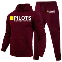 Thumbnail for Pilots They Know How To Fly Designed Hoodies & Sweatpants Set