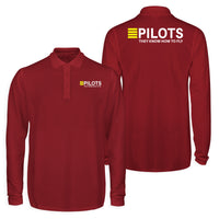 Thumbnail for Pilots They Know How To Fly Designed Long Sleeve Polo T-Shirts (Double-Side)