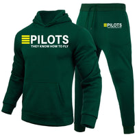 Thumbnail for Pilots They Know How To Fly Designed Hoodies & Sweatpants Set