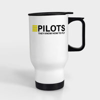 Thumbnail for Pilots They Know How To Fly Designed Travel Mugs (With Holder)