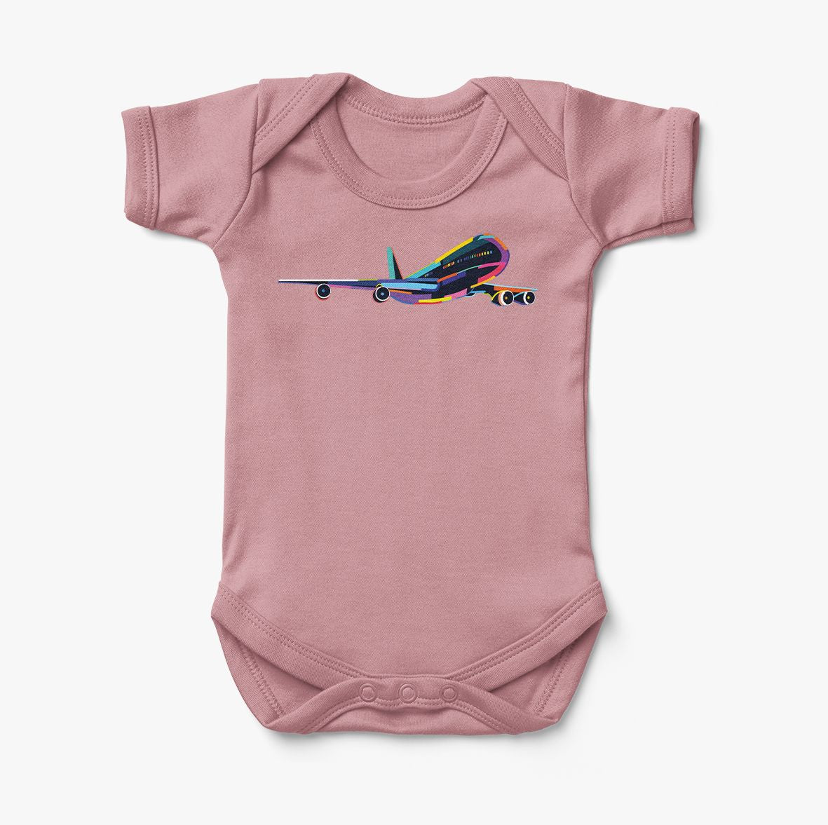 Multicolor Airplane Designed Baby Bodysuits