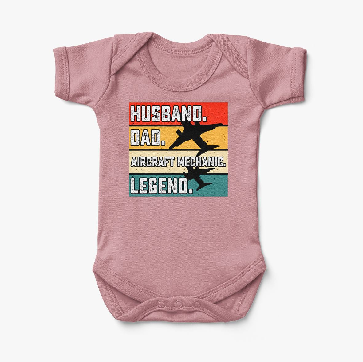 Husband & Dad & Aircraft Mechanic & Legend Designed Baby Bodysuits