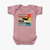 Thumbnail for Husband & Dad & Pilot & Legend Designed Baby Bodysuits