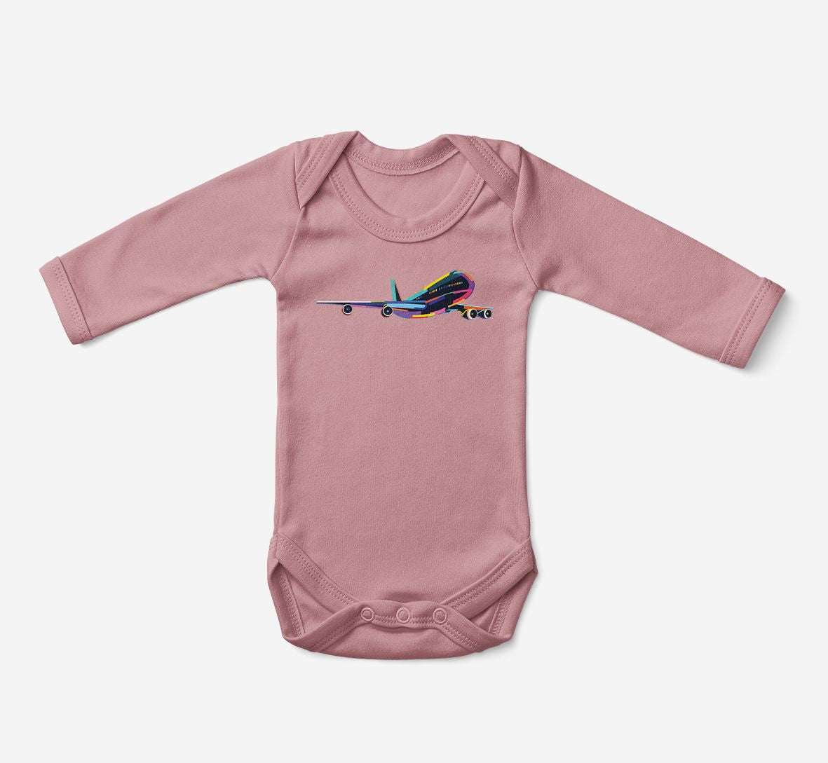 Multicolor Airplane Designed Baby Bodysuits