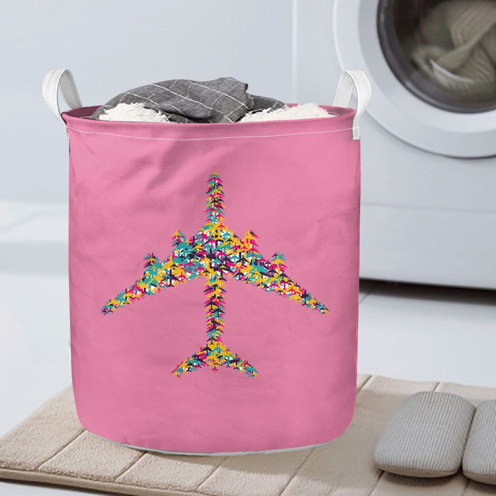 Colourful Airplane Designed Laundry Baskets