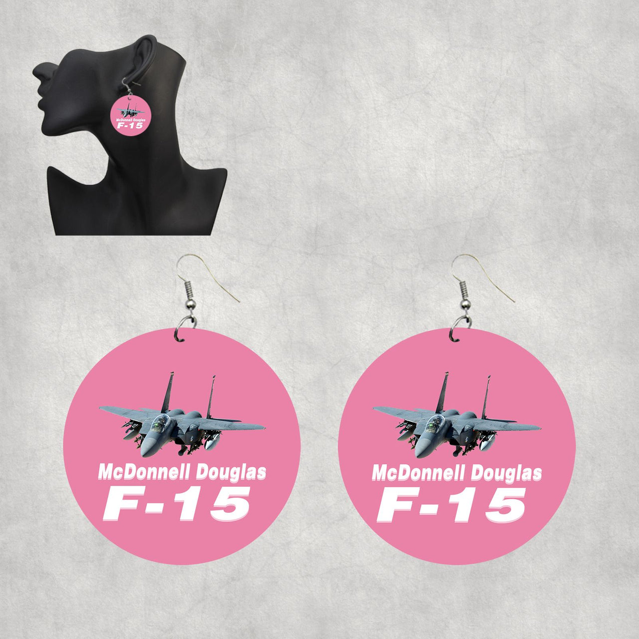 The McDonnell Douglas F15 Designed Wooden Drop Earrings