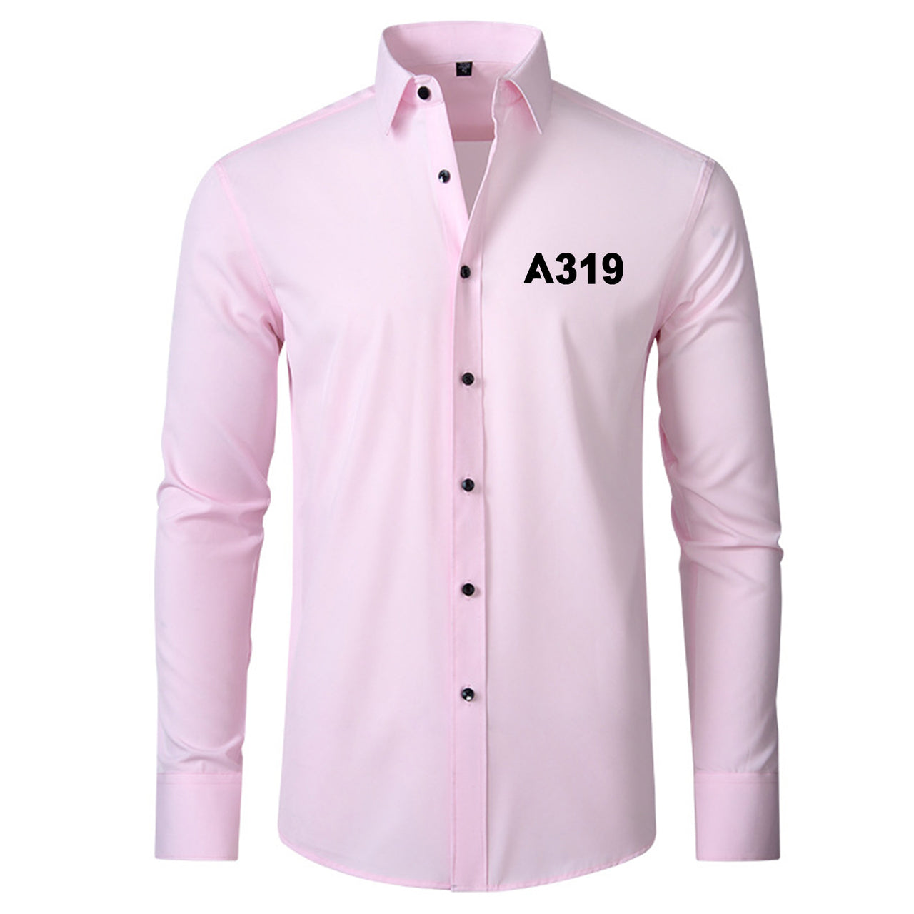 A319 Flat Text Designed Long Sleeve Shirts