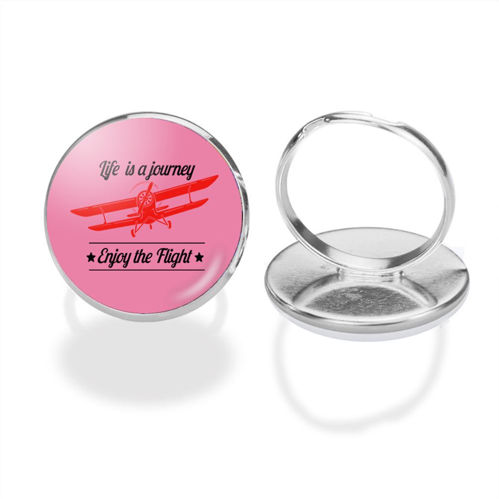 Life is a journey Enjoy the Flight Designed Rings