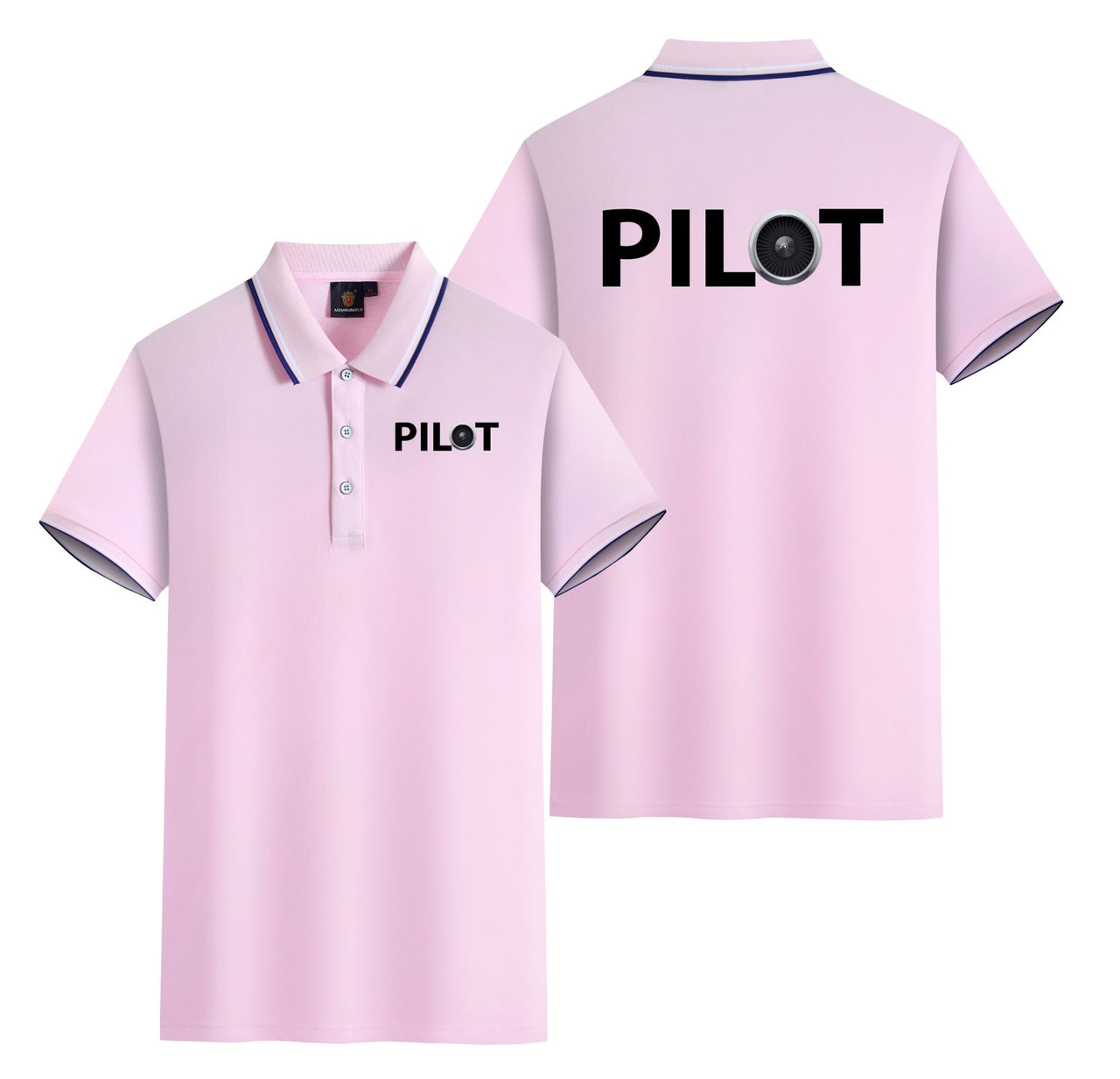 Pilot & Jet Engine Designed Stylish Polo T-Shirts (Double-Side)