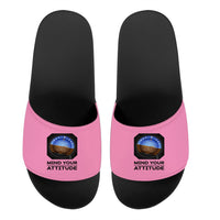 Thumbnail for Mind Your Attitude Designed Sport Slippers