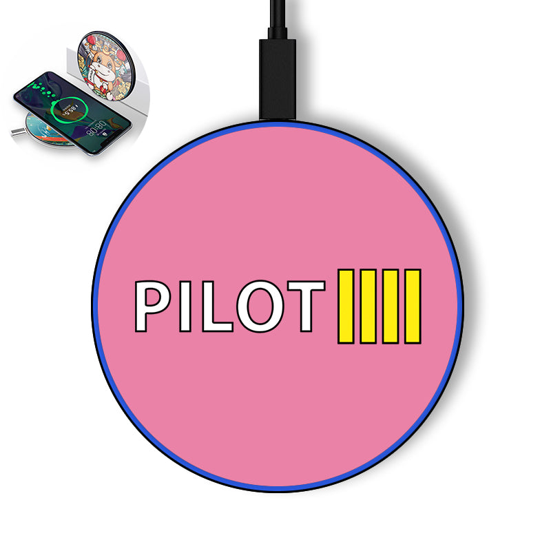 Pilot & Stripes (4 Lines) Designed Wireless Chargers