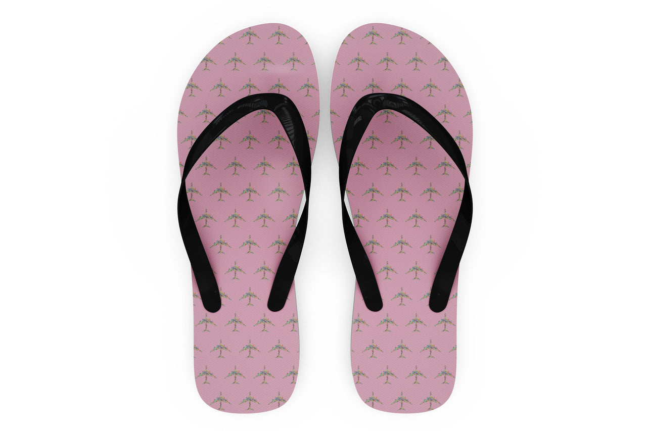 Colourful Airplane Designed Slippers (Flip Flops)