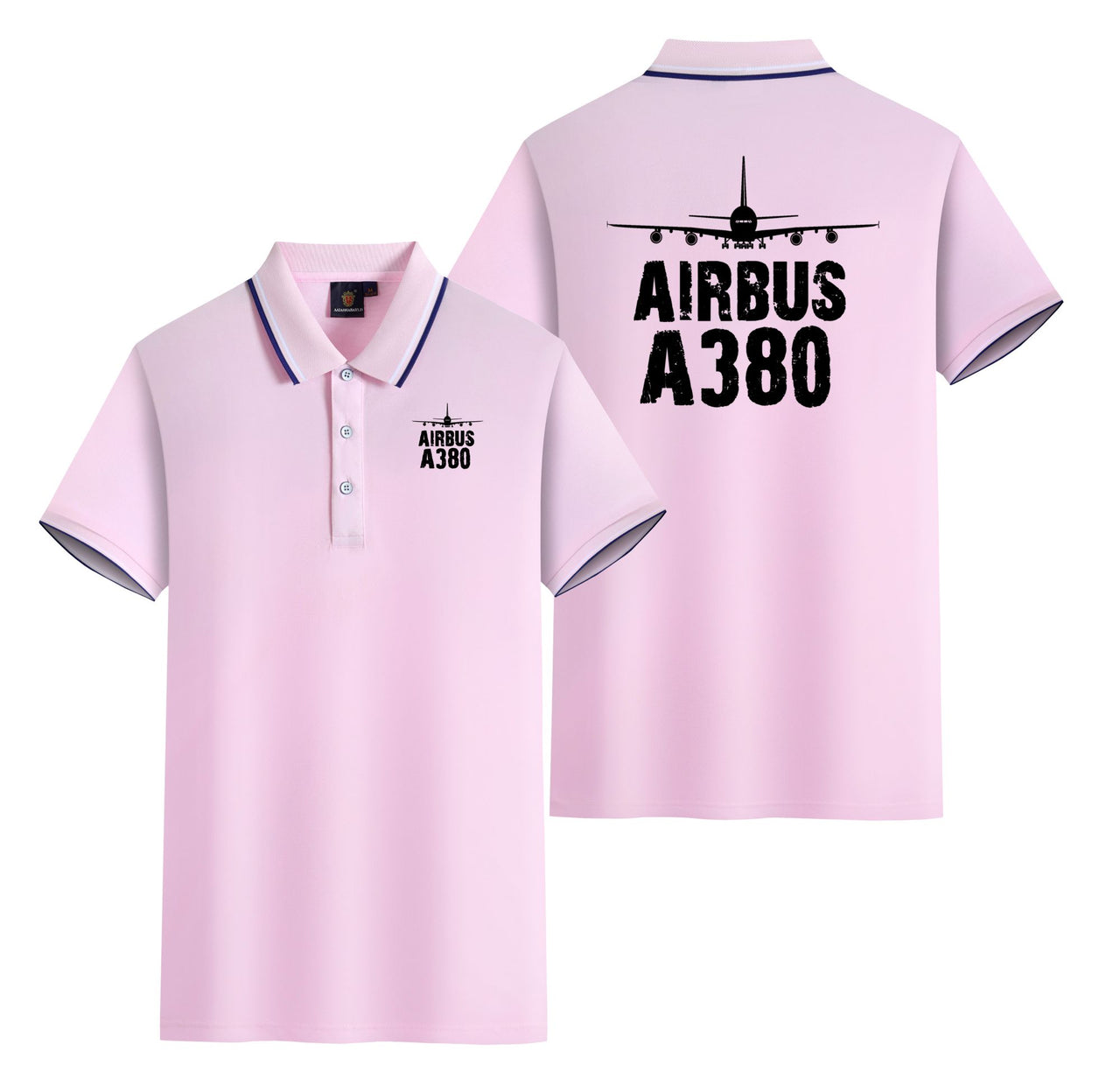 Airbus A380 & Plane Designed Stylish Polo T-Shirts (Double-Side)