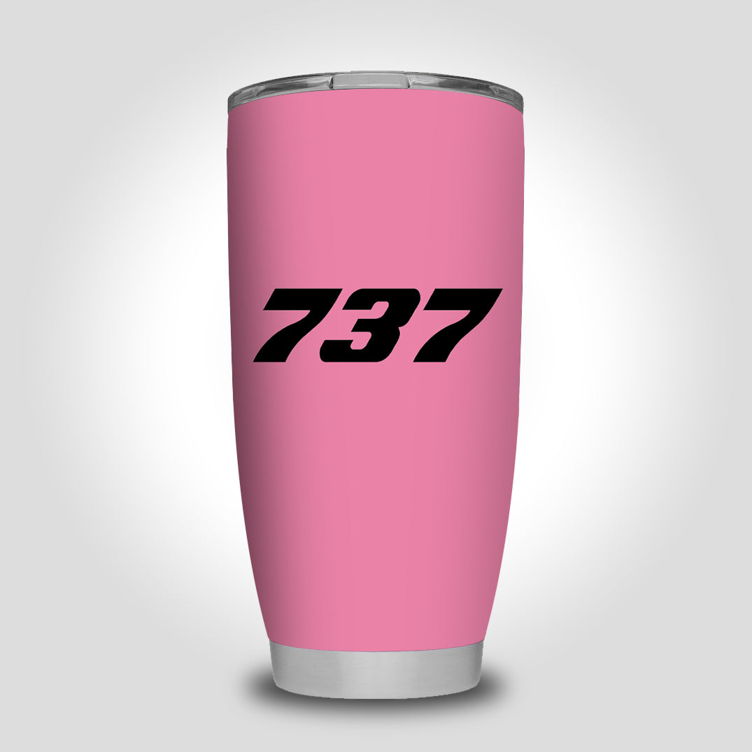 737 Flat Text Designed Tumbler Travel Mugs