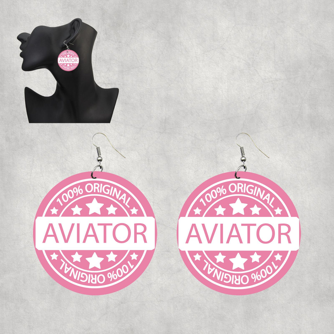 100 Original Aviator Designed Wooden Drop Earrings