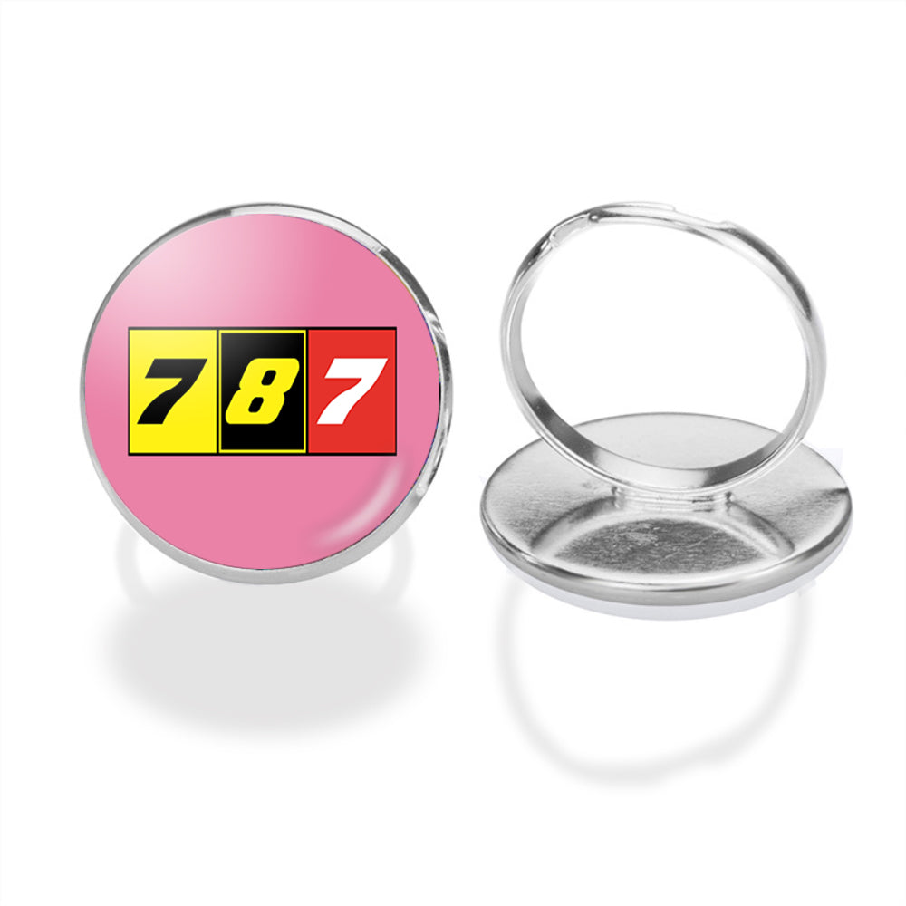 Flat Colourful 787 Designed Rings