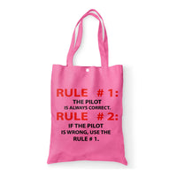 Thumbnail for Rule 1 - Pilot is Always Correct Designed Tote Bags